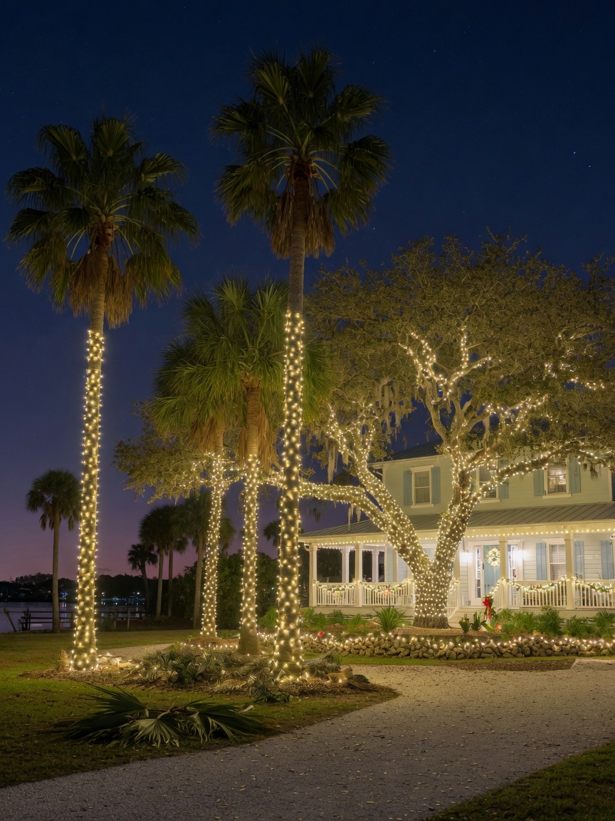 Holiday and Christmas light installation in Brent, FL
