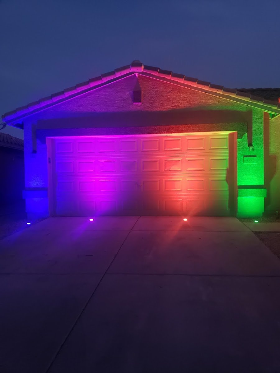 Christmas light installation, photo from Larry Prine's review