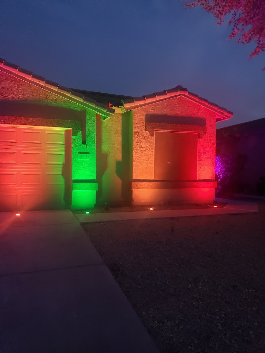 Christmas light installation, photo from Larry Prine's review