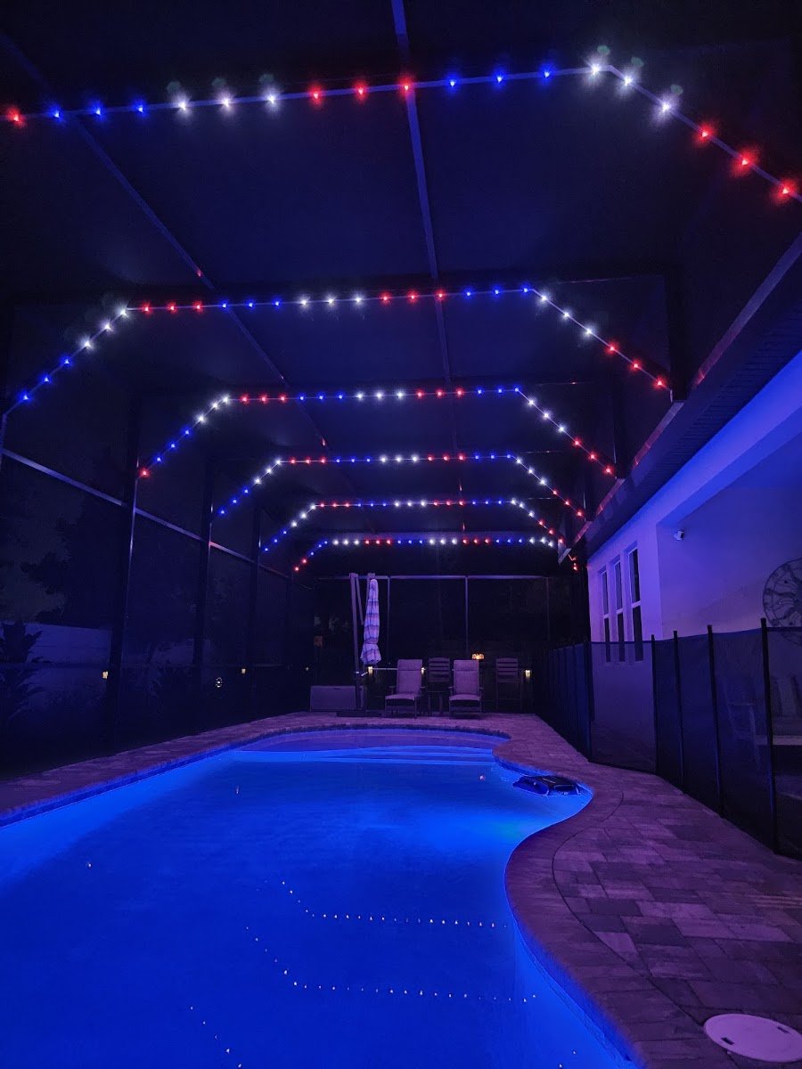 Christmas light installation, photo from Stacy Jette's review