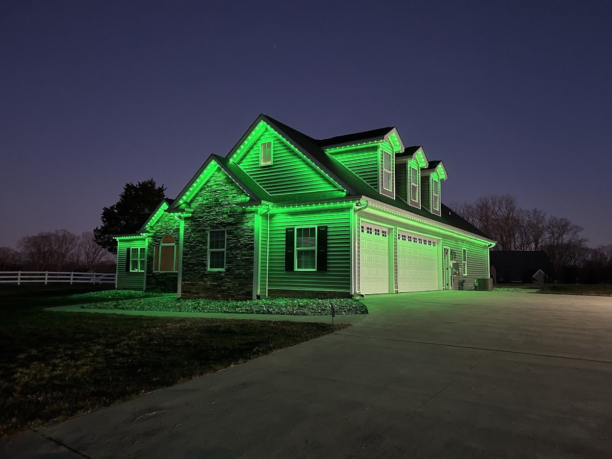 Christmas light installation, photo from Jim Fannin's review