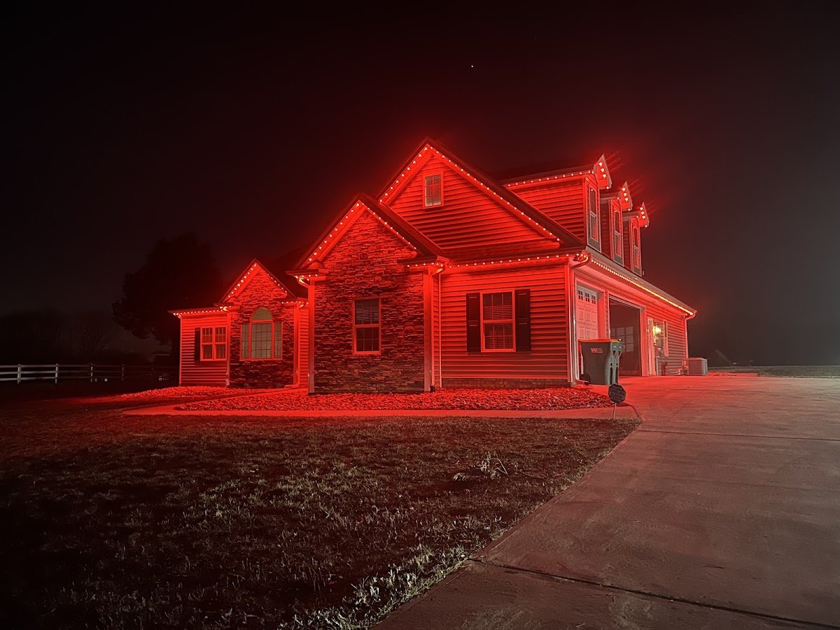 Christmas light installation, photo from Jim Fannin's review