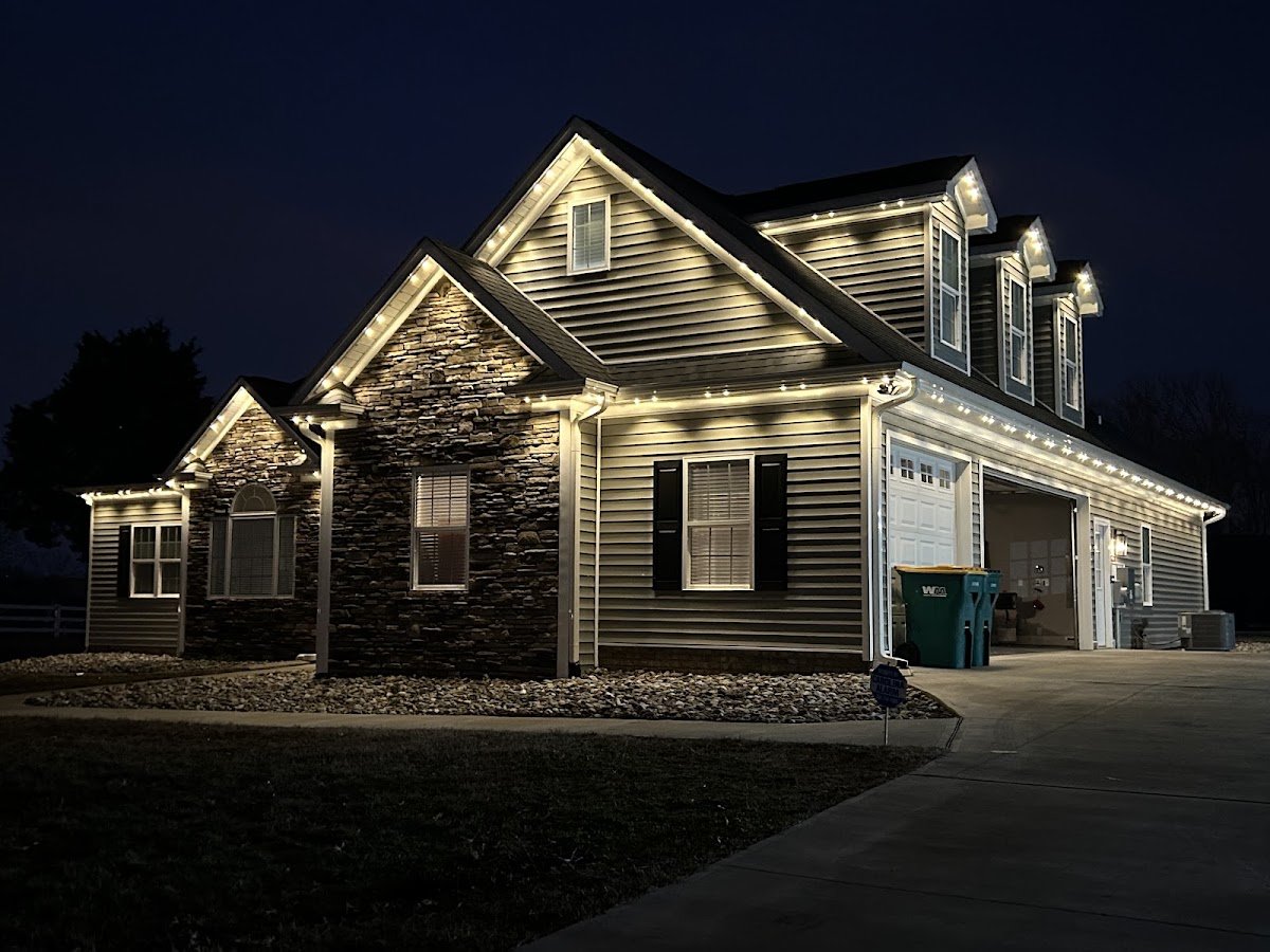 Christmas light installation, photo from Jim Fannin's review