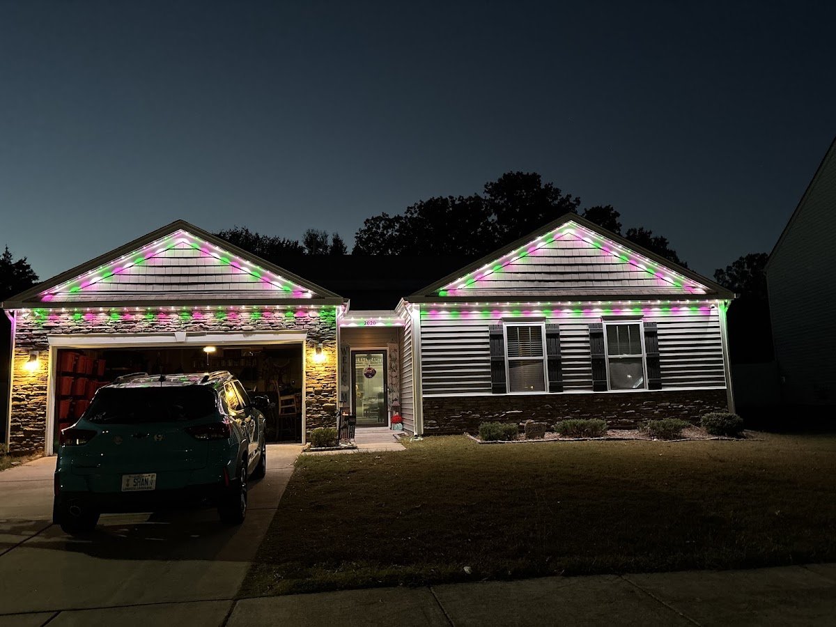 Christmas light installation, photo from Shannon Rizzo's review