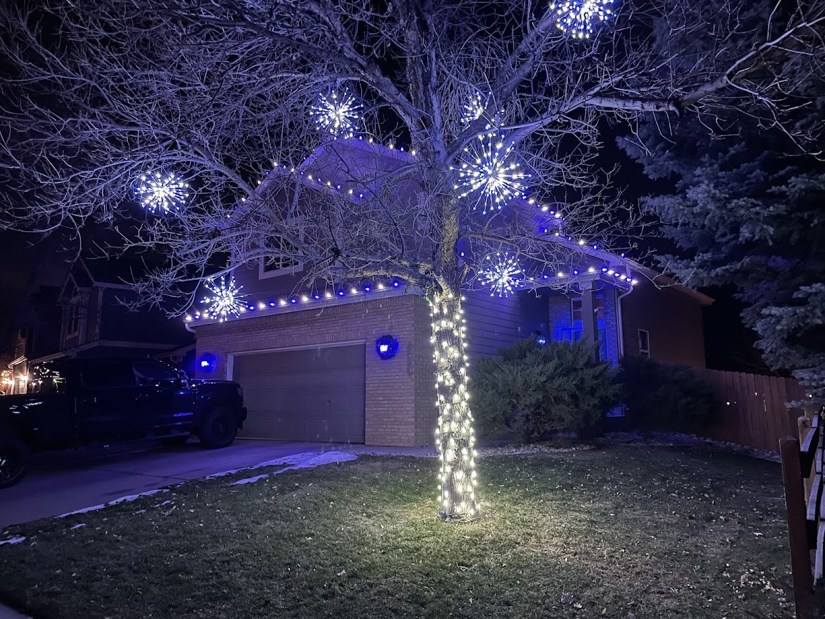 Christmas light installation, photo from Dana Thompson's review